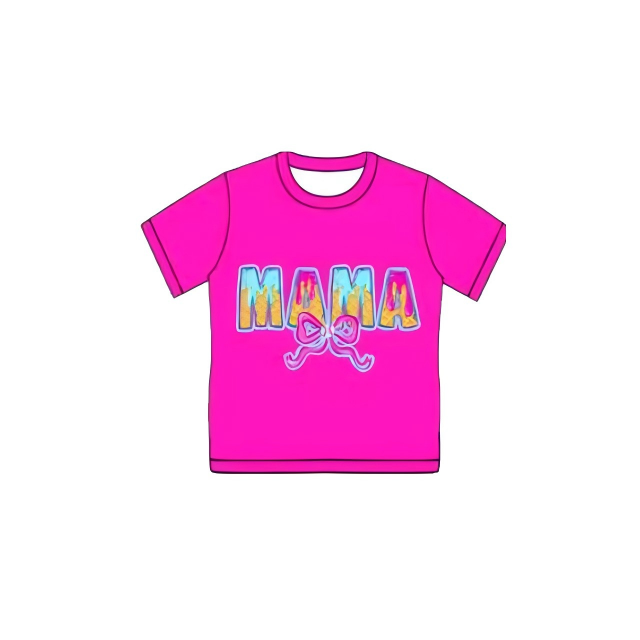 Adult women Mama letter short sleeve pink t-shirt top preorder