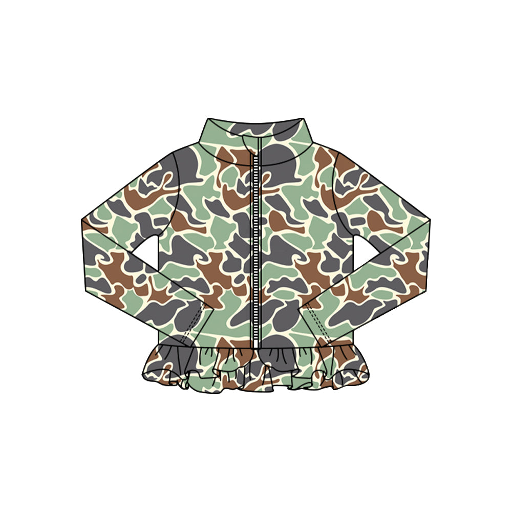 Girsl green camo yoga t-shirt top preorder