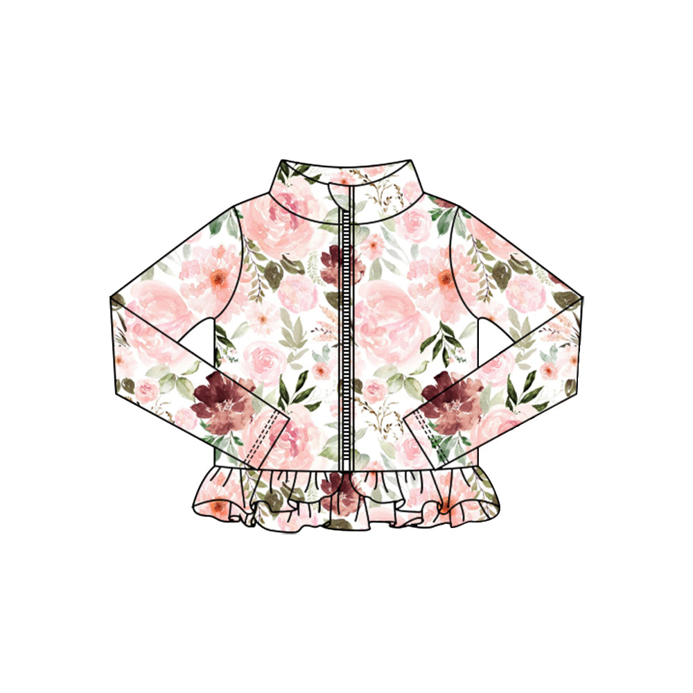 Girsl pink floral yoga t-shirt top preorder