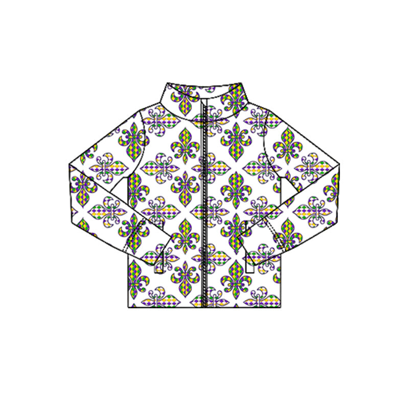 Girls mardi gras design yoga t-shirt top preorder