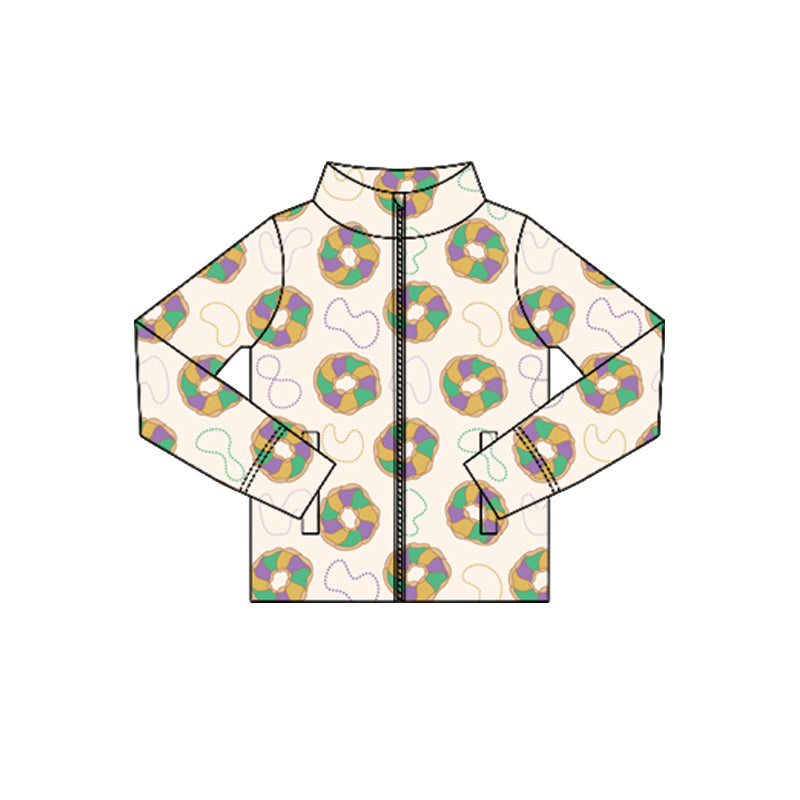 Girls mardi gras design yoga t-shirt top preorder