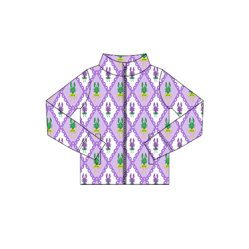 Girls mardi gras design yoga t-shirt top preorder