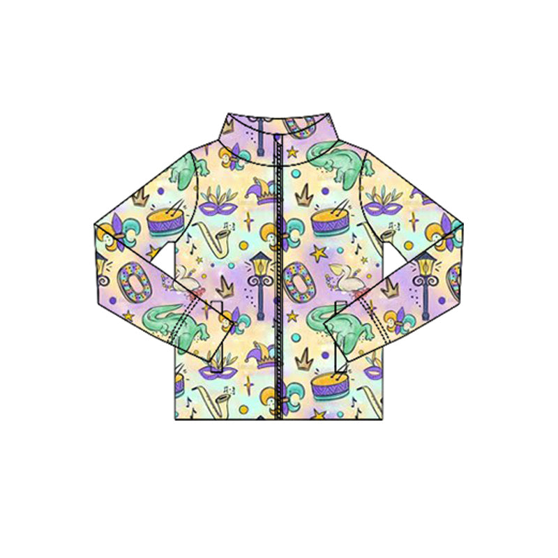 Girls mardi gras design yoga t-shirt top preorder