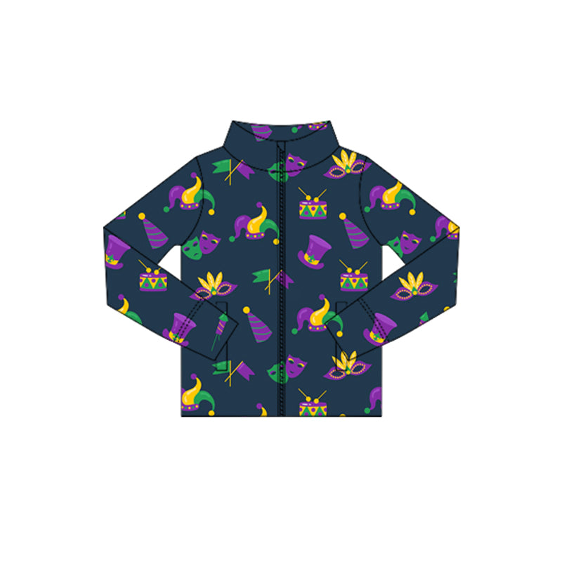 Girls mardi gras design yoga t-shirt top preorder