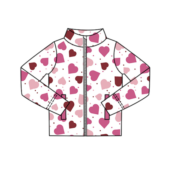 Girls valentines heart design yoga pullover preorder