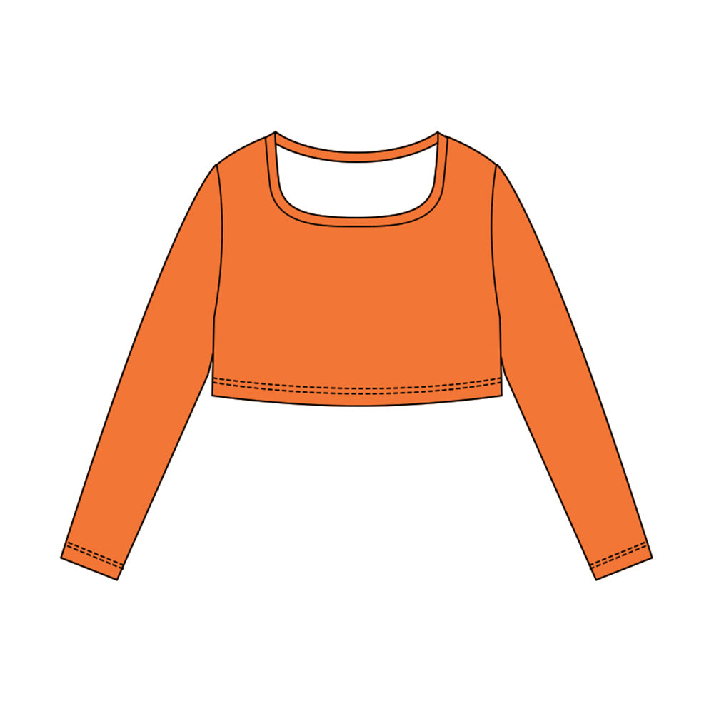 Girls orange long sleeve yoga top preorder
