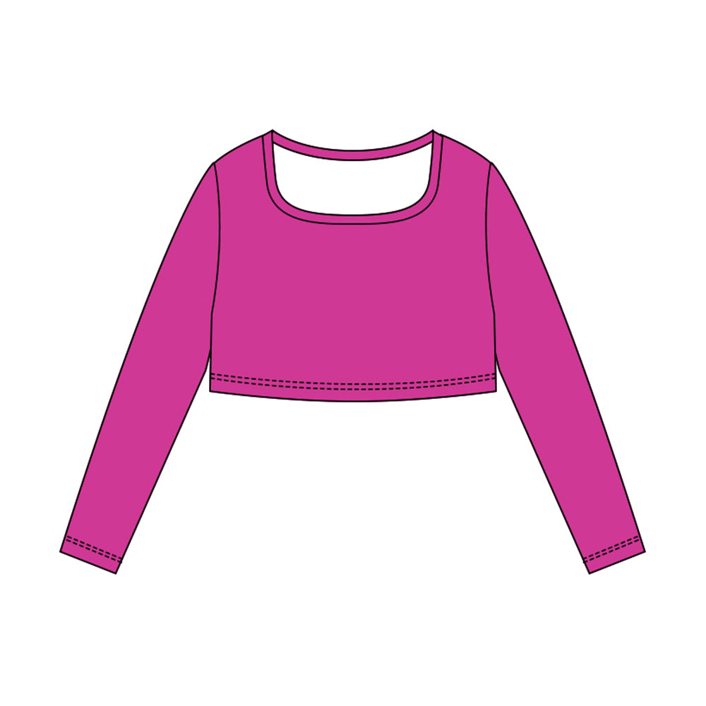 Girls lavender long sleeve yoga top preorder