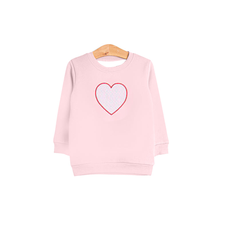Girls valentines day heart design long sleeve top preorder
