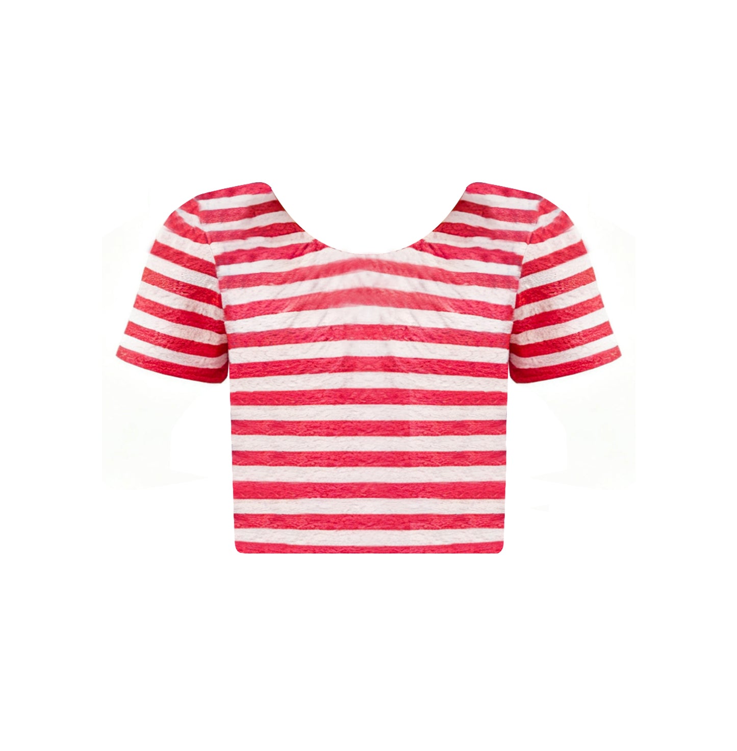 Red stripes print boy short sleeve top preorder