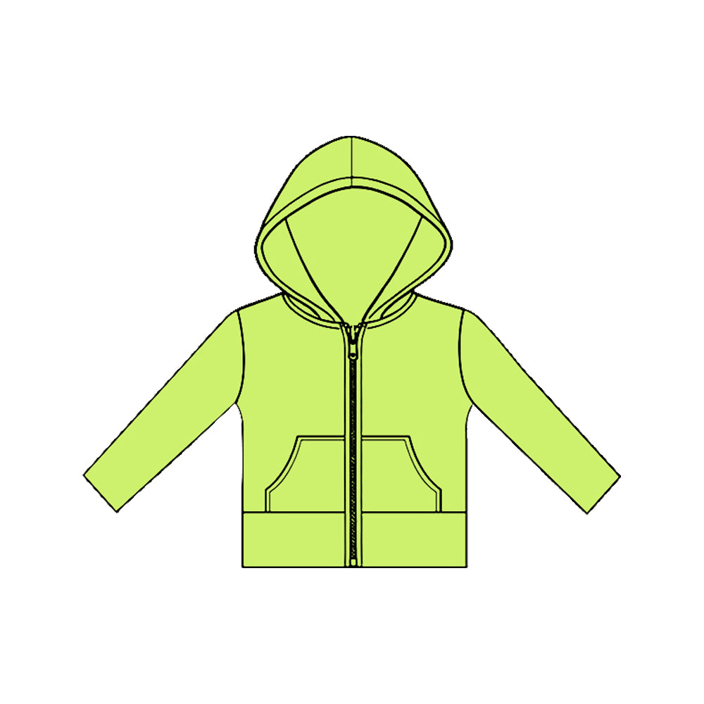 Lime green color girls long sleeve yoga hoodie top preorder