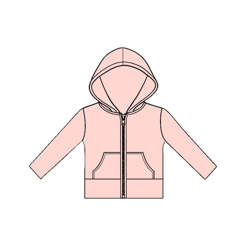 Pink color girls long sleeve yoga hoodie top preorder