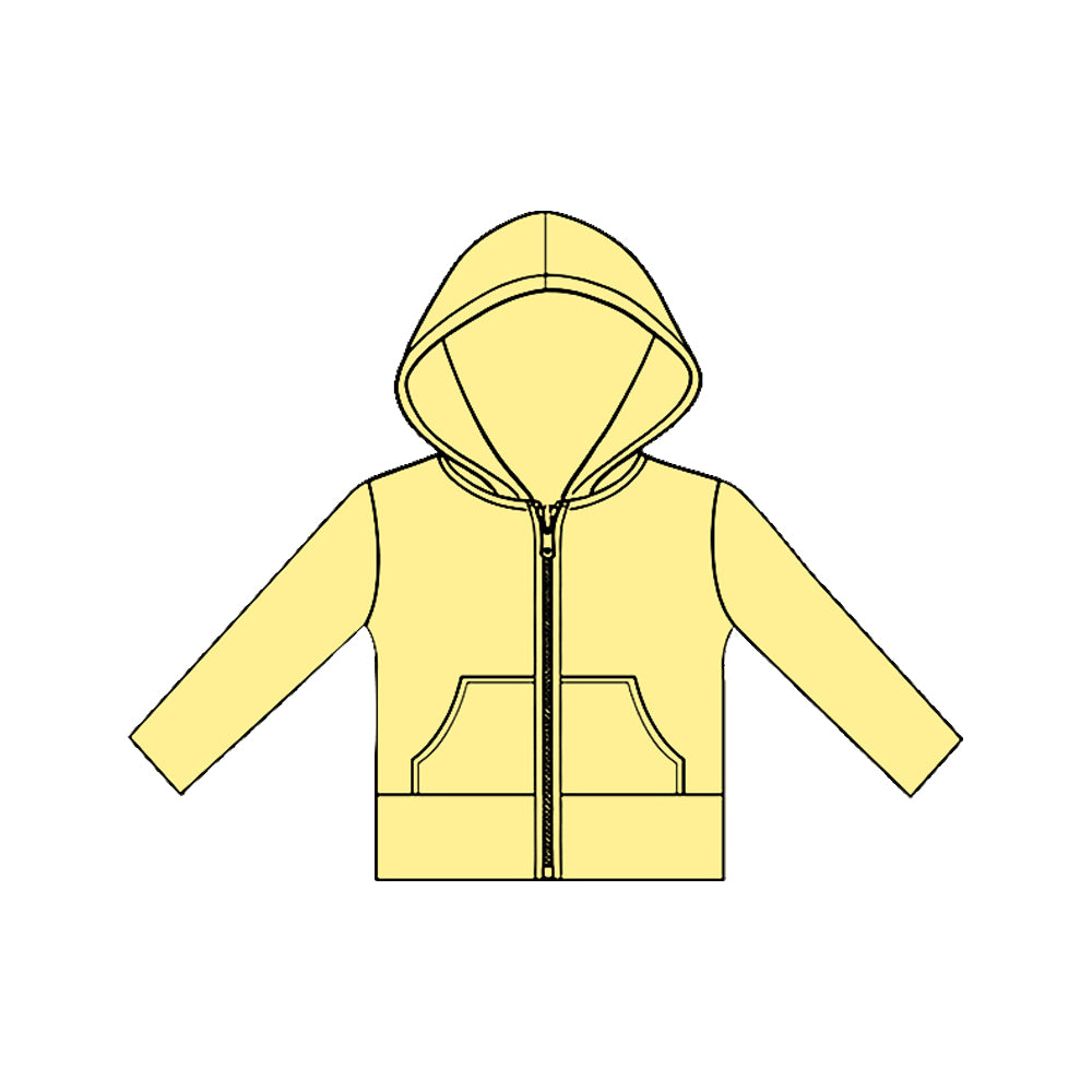 Yellow color girls long sleeve yoga hoodie top preorder