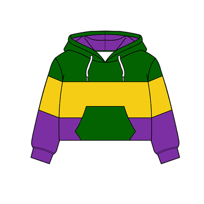 Mardi Gras girls long sleeve yoga hoodie top preorder