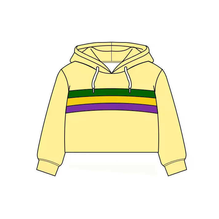 Mardi Gras girls long sleeve yoga hoodie top preorder