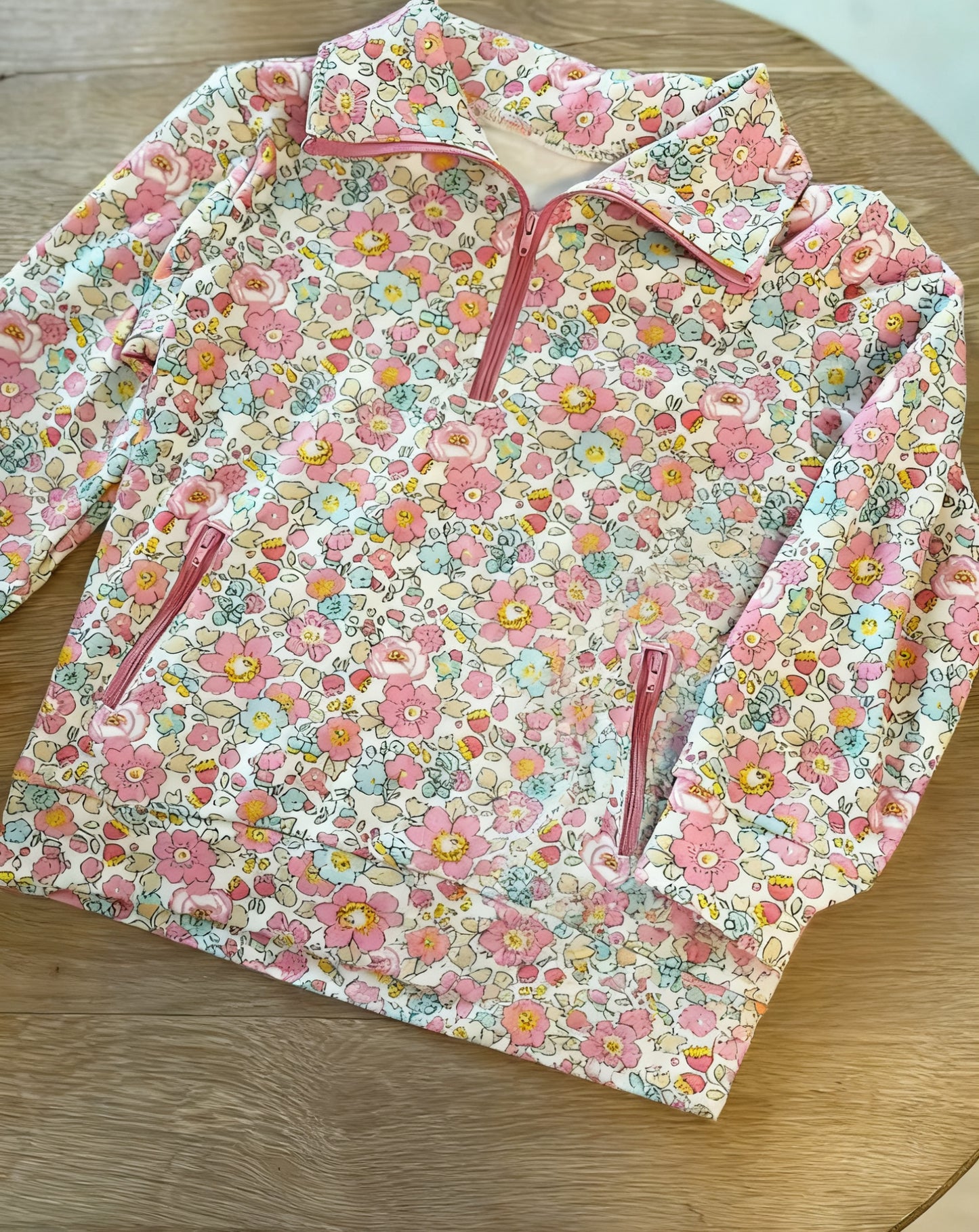 Pink floral kids baby girls pullover top preorder