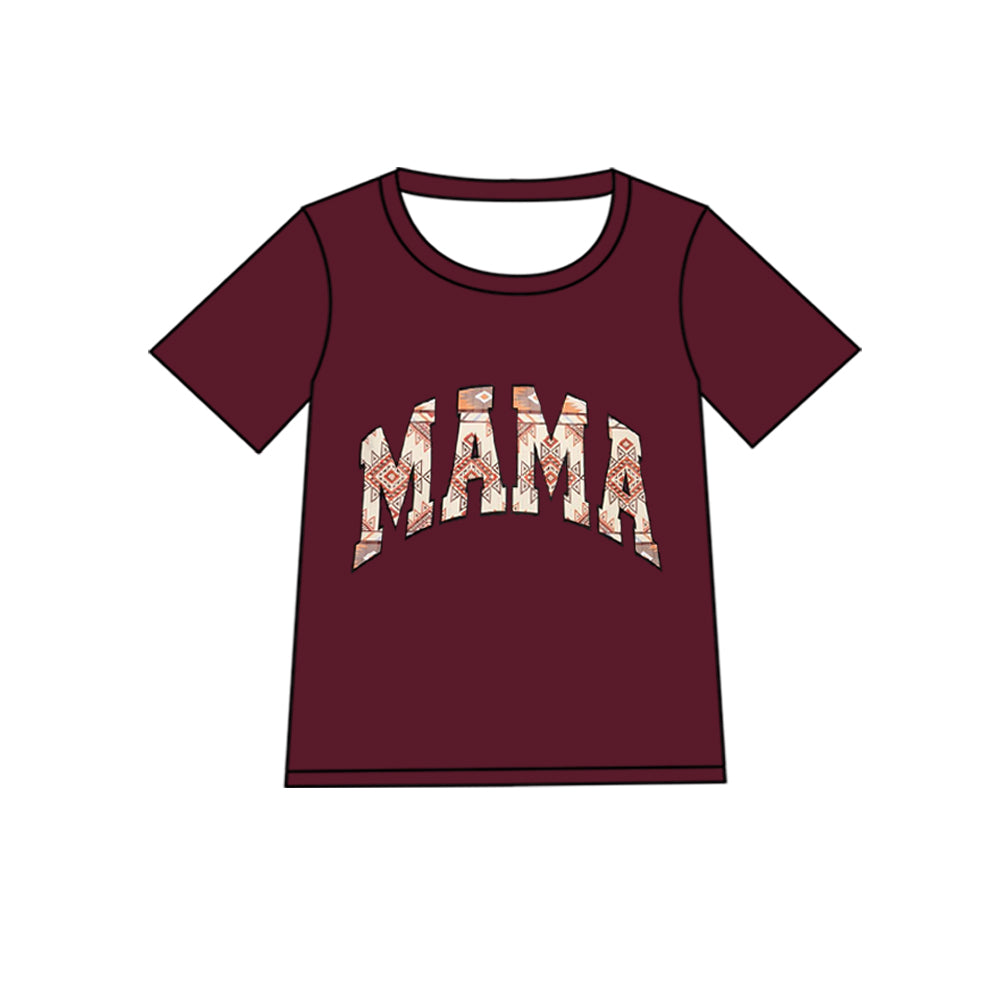 Adult women mama print short sleeve top preorder