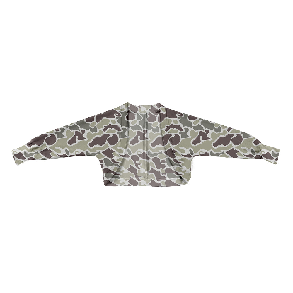 Dark grey camo girls yoga coat preorder