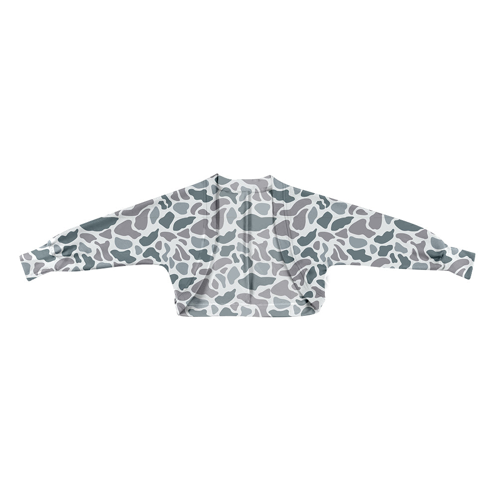 Light grey Camo print girls yoga coat preorder