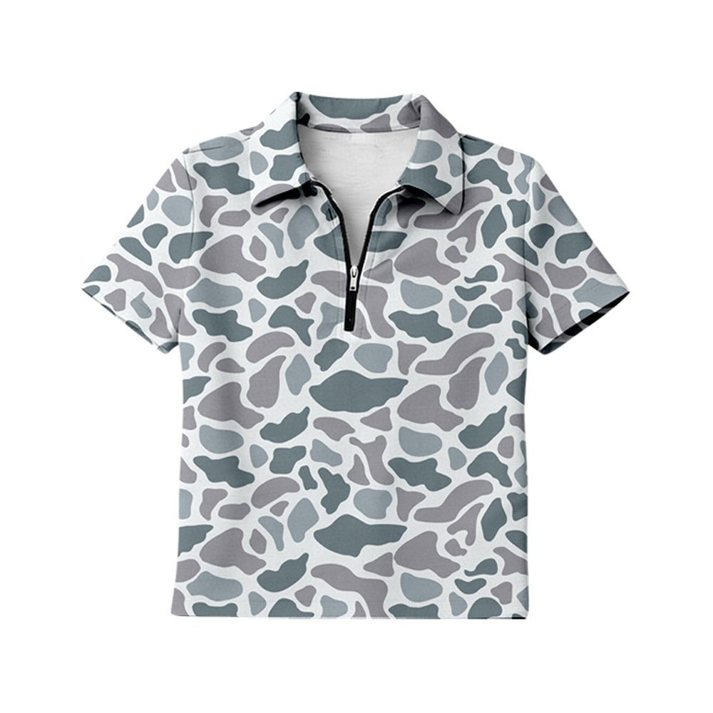 Adult women camo print short sleeve pullover top preorder