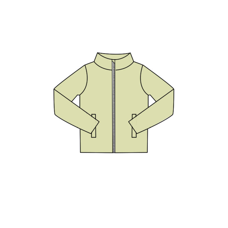 Lime green color girls long sleeve yoga zip coat top preorder