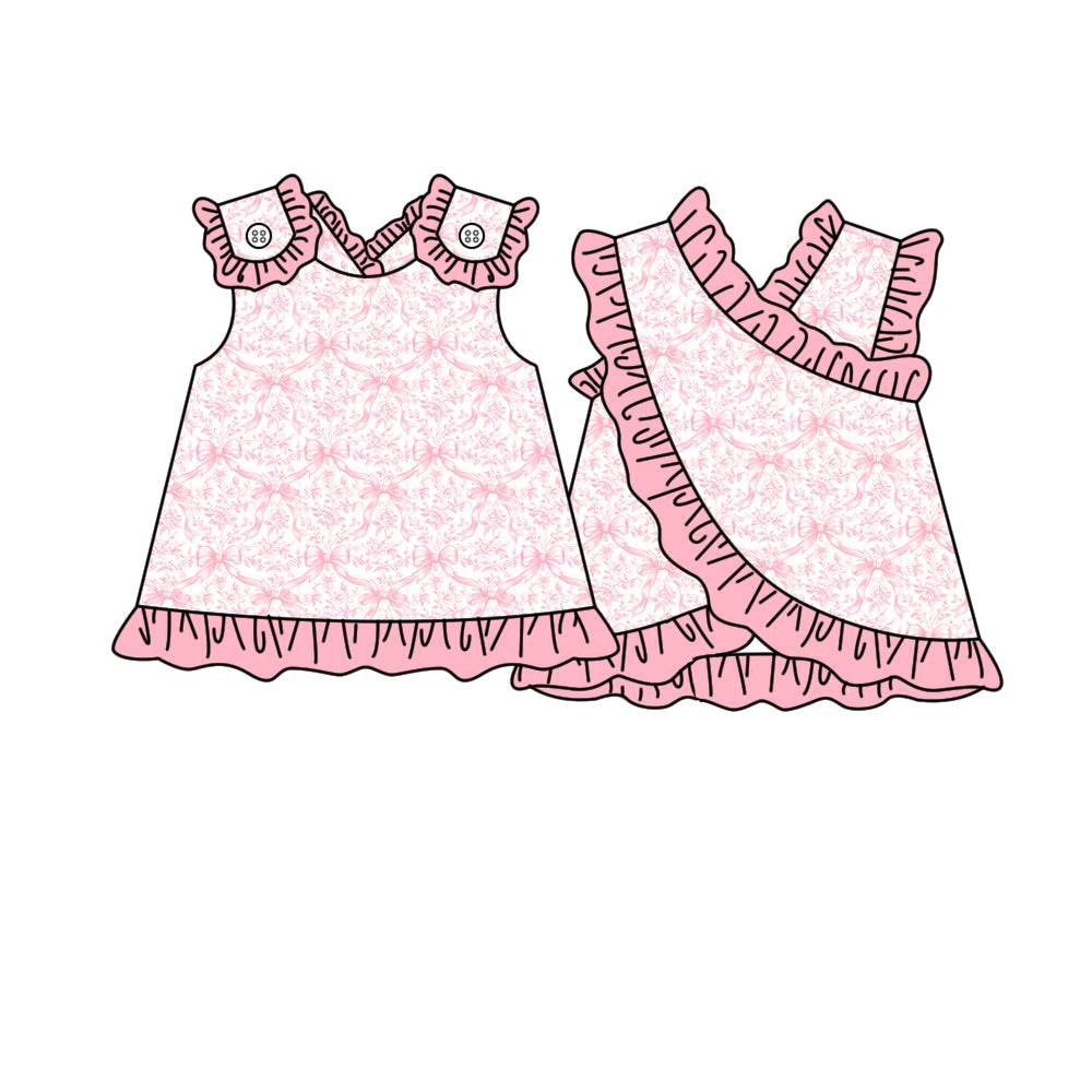Pink bow toddle girls summer tank top preorder