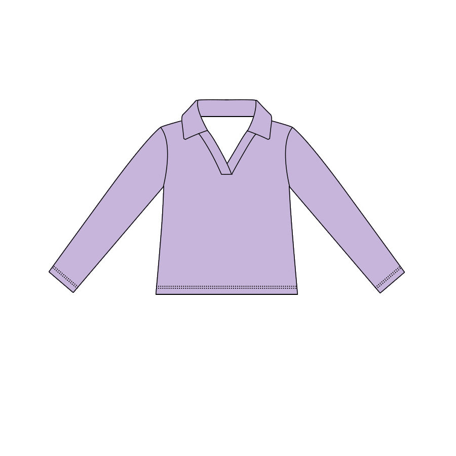 Lavender color girls yoga pullover top preorder