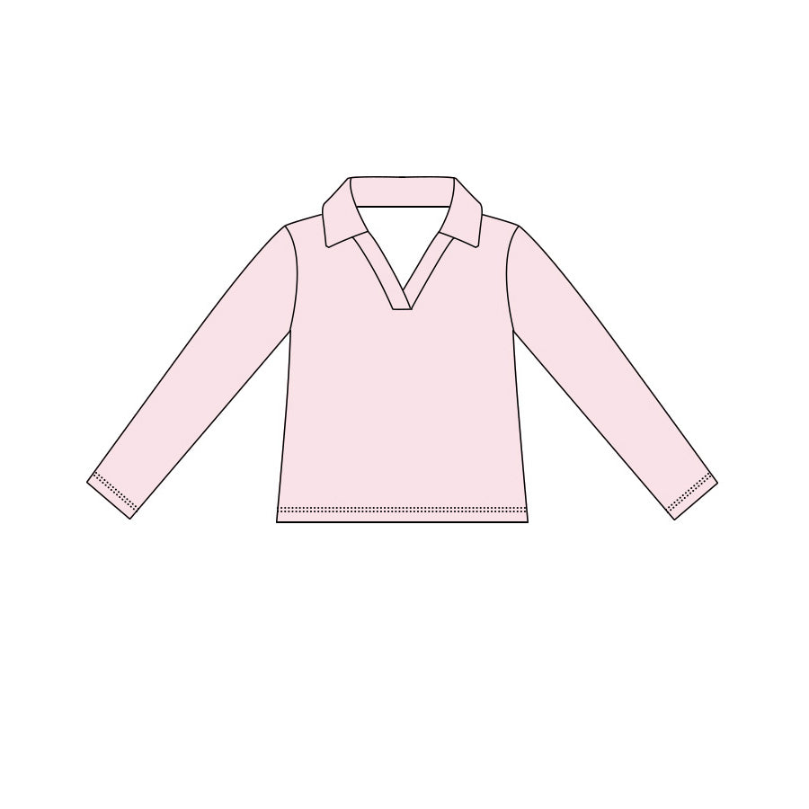 Pink color girls yoga pullover top preorder