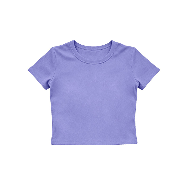 Purple color girls yoga short sleeve top preorder