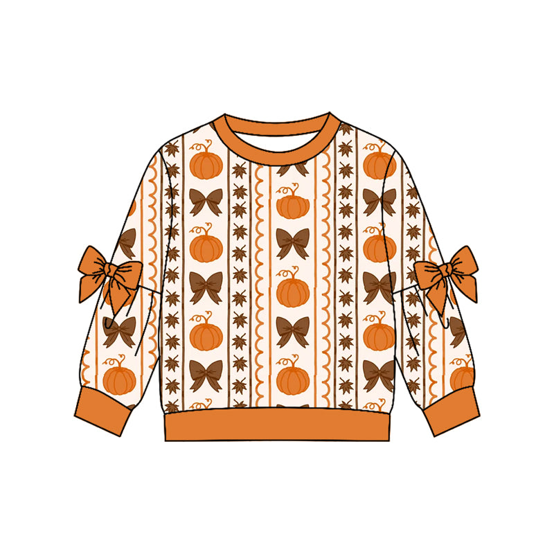Fall pumpkin kids girl long sleeve top preorder