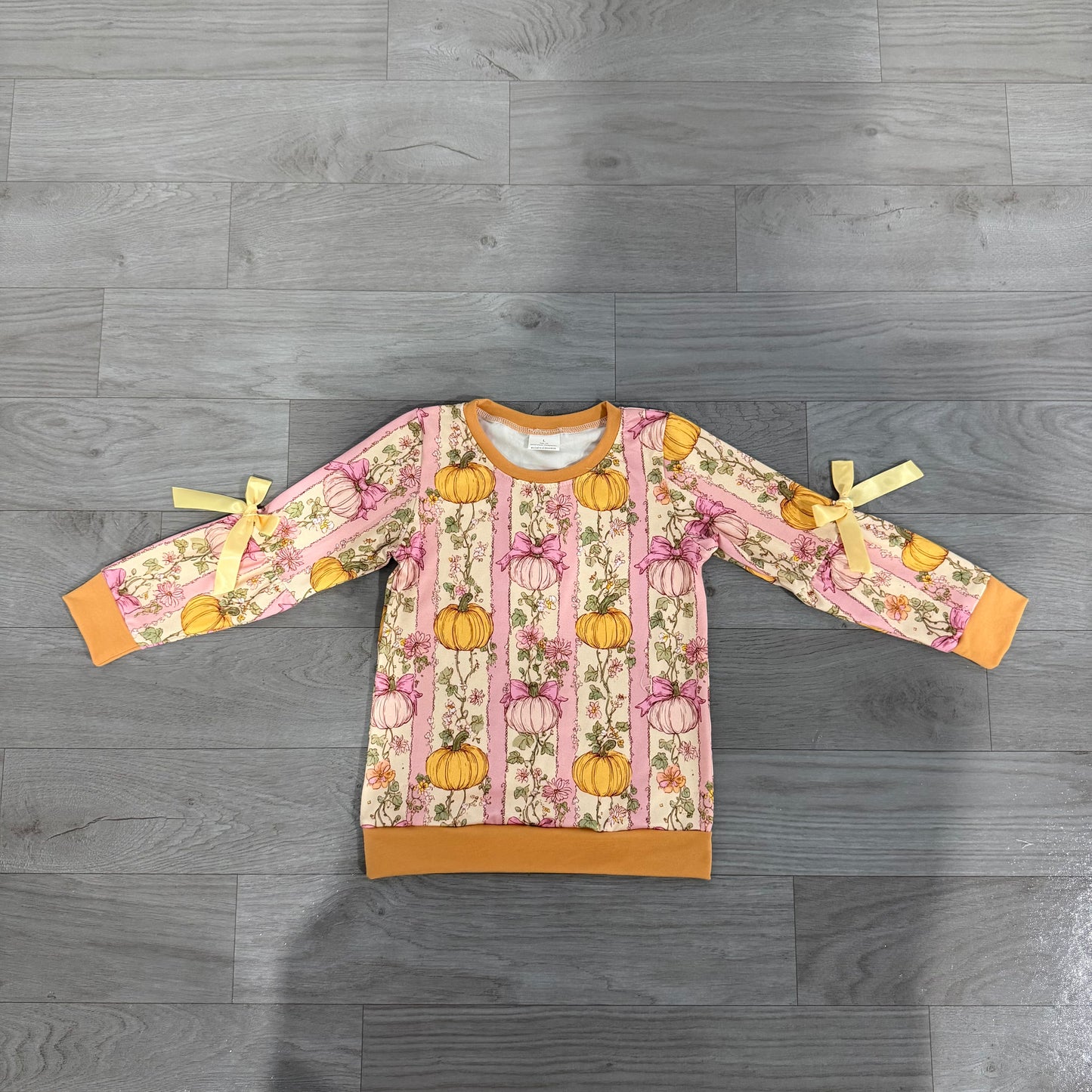 Fall pumpkin kids girl long sleeve top preorder