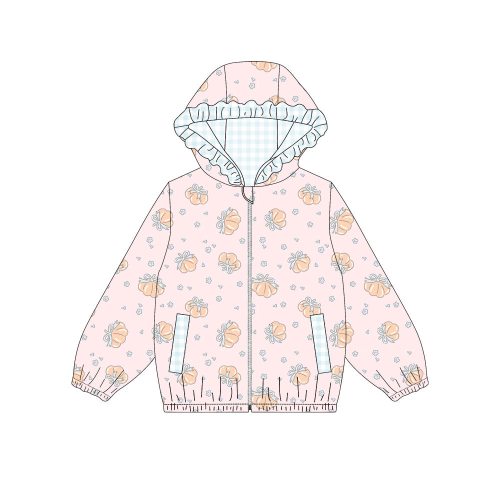 Fall pumpkin kids girl long sleeve hoodie top preorder