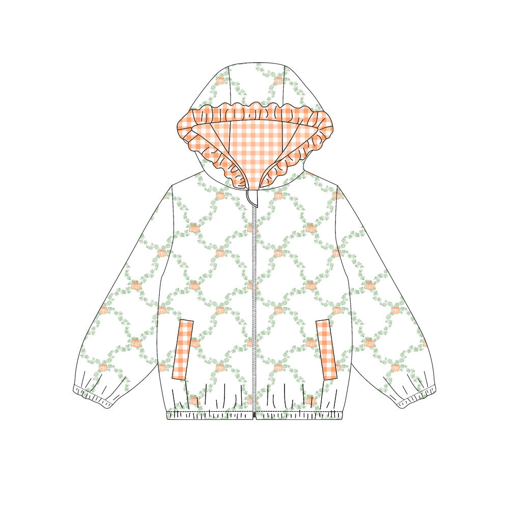 Fall pumpkin kids girl long sleeve hoodie top preorder