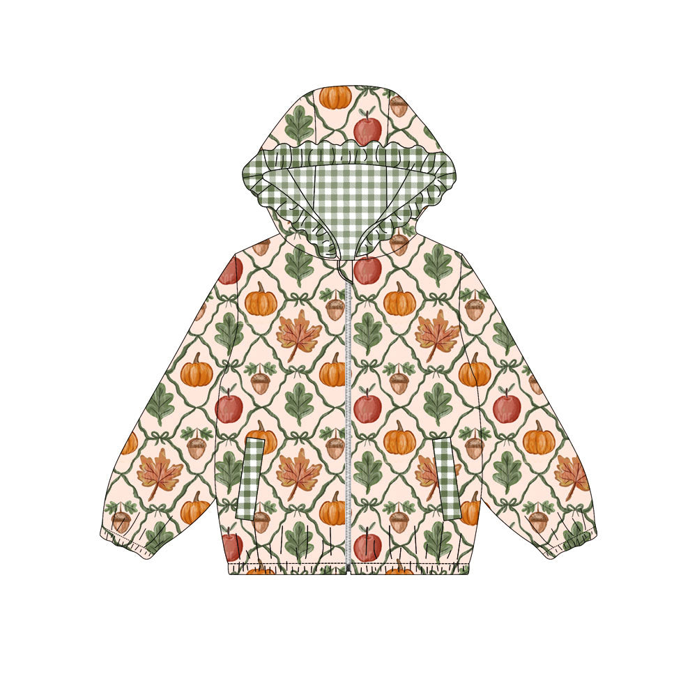 Fall pumpkin kids girl long sleeve hoodie top preorder