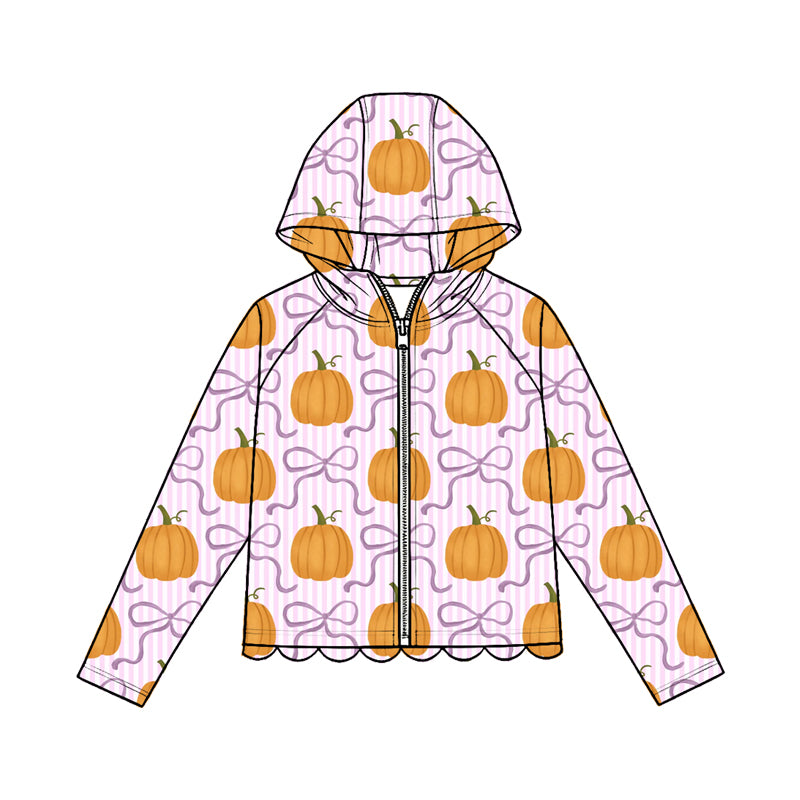 Fall pumpkin kids girl long sleeve hoodie top preorder