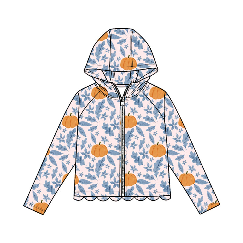 Fall pumpkin kids girl long sleeve hoodie top preorder
