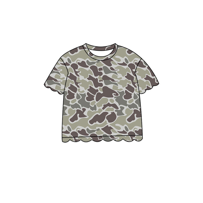 Light grey camo girls short sleeve t-shirt top preorder