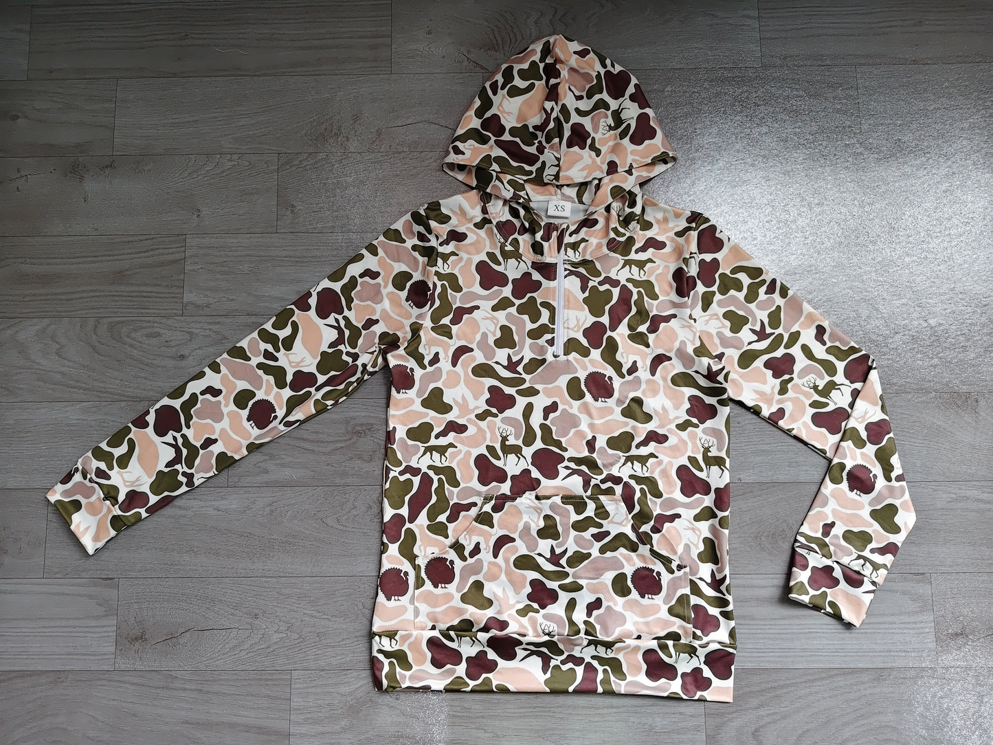 Adult women deer camo long sleeve hoodie top preorder