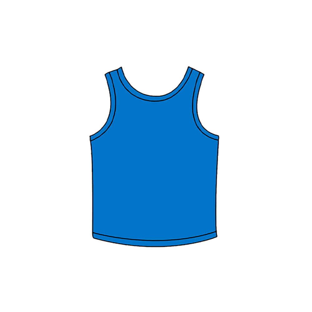 Blue color kids girls sleeveless yoga top preorder