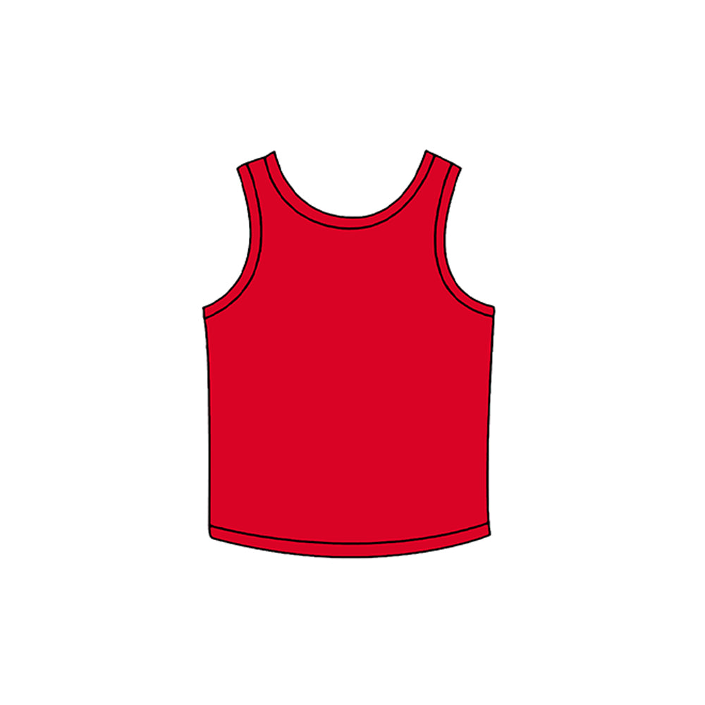Red color kids girls sleeveless yoga top preorder