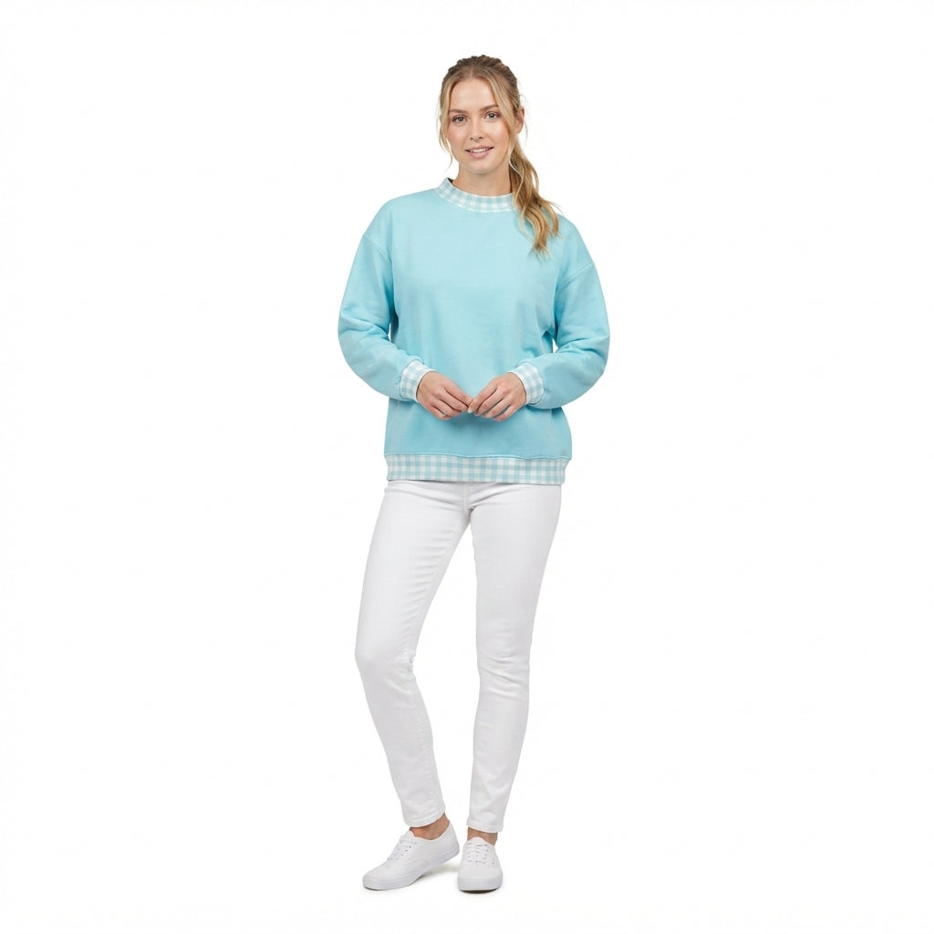 Adult women blue long sleeve spring fall top