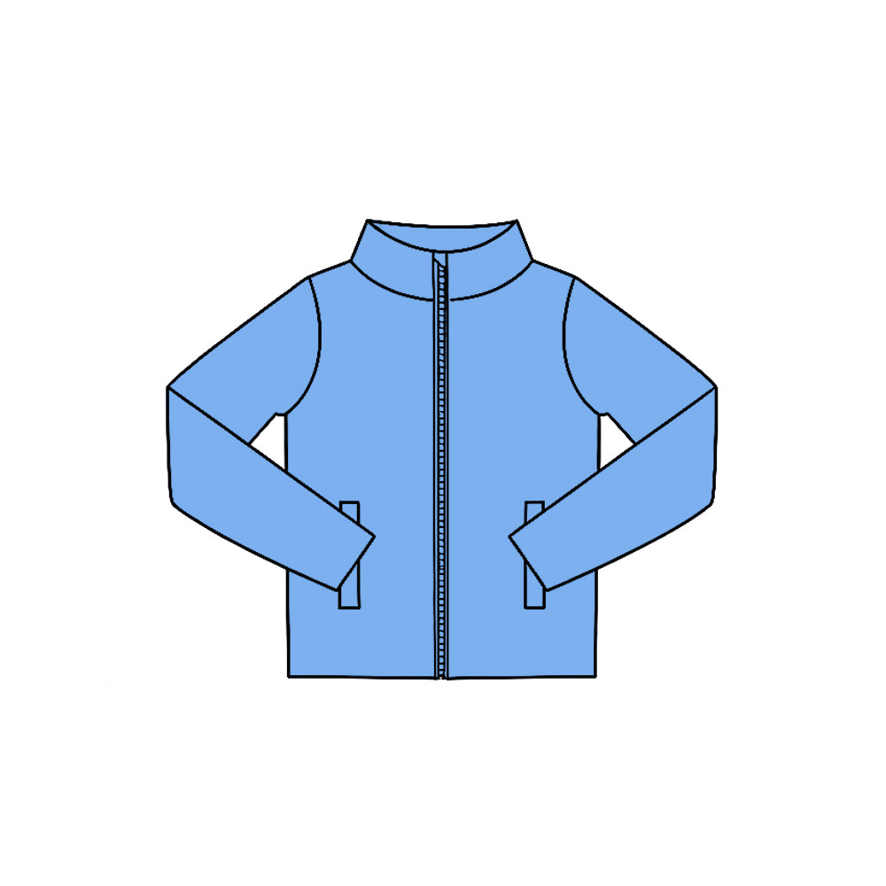 Dark blue color kids girls long sleeve yoga zip top preorder