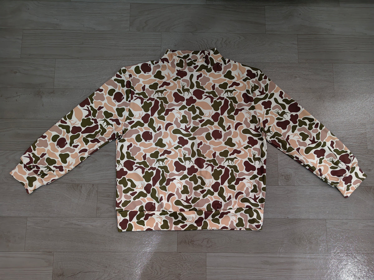 Adult women deer duck camo long sleeve yoga pullover top preorder