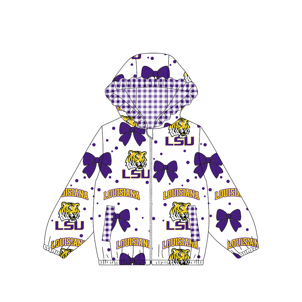 Louisiana team print kids girls long sleeve hoodie top preorder