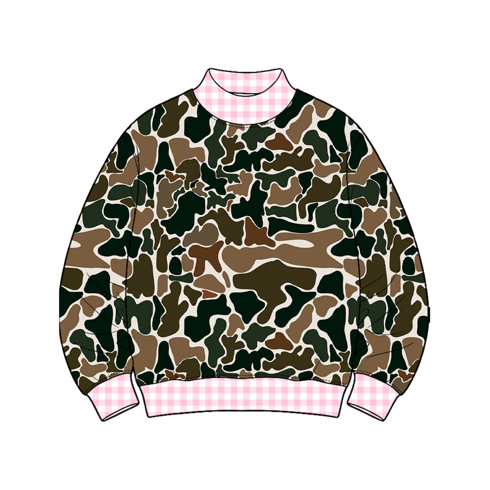 Green Camo color girl long sleeve pullover top preorder