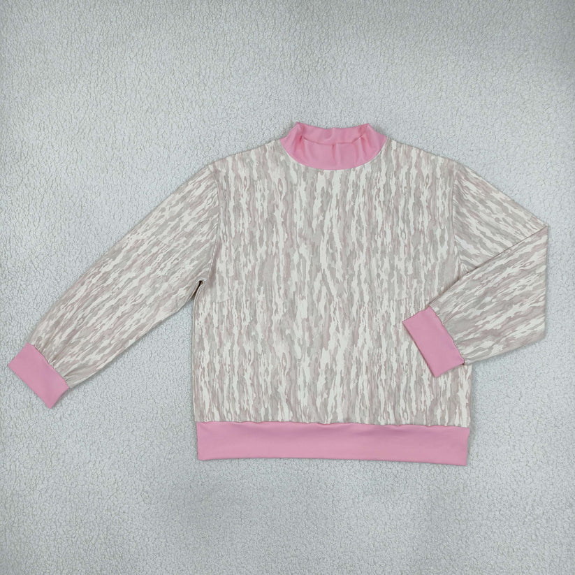 Mommy and me camo style print long sleeve top