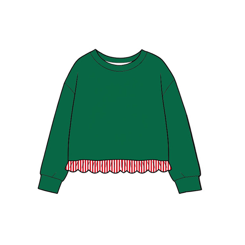 Christmas green color girls long sleeve top preorder