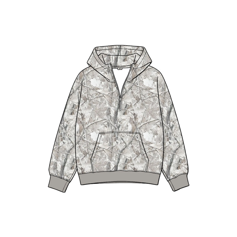 Grey Camo print kids boy long sleeve hoodie top preorder