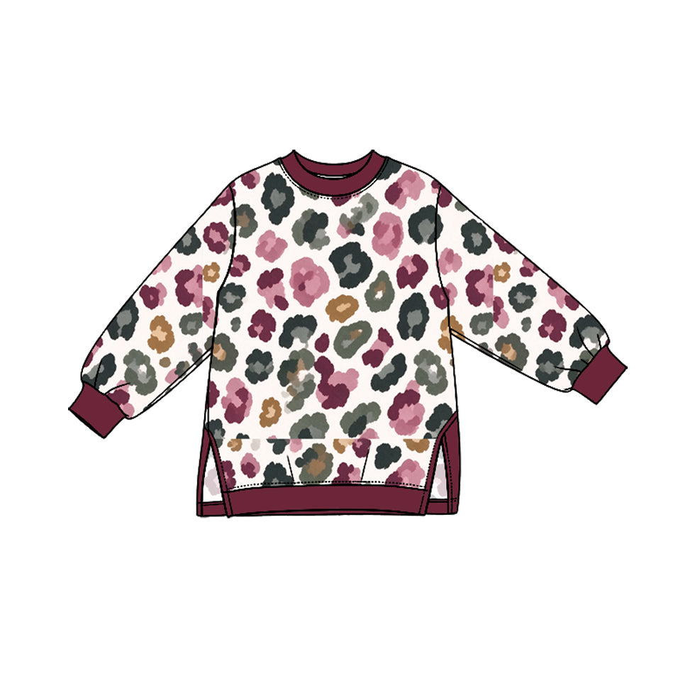 Leopard color girl long sleeve yoga top preorder