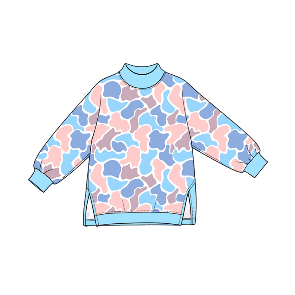 Camo print kids girls long sleeve yoga top preorder