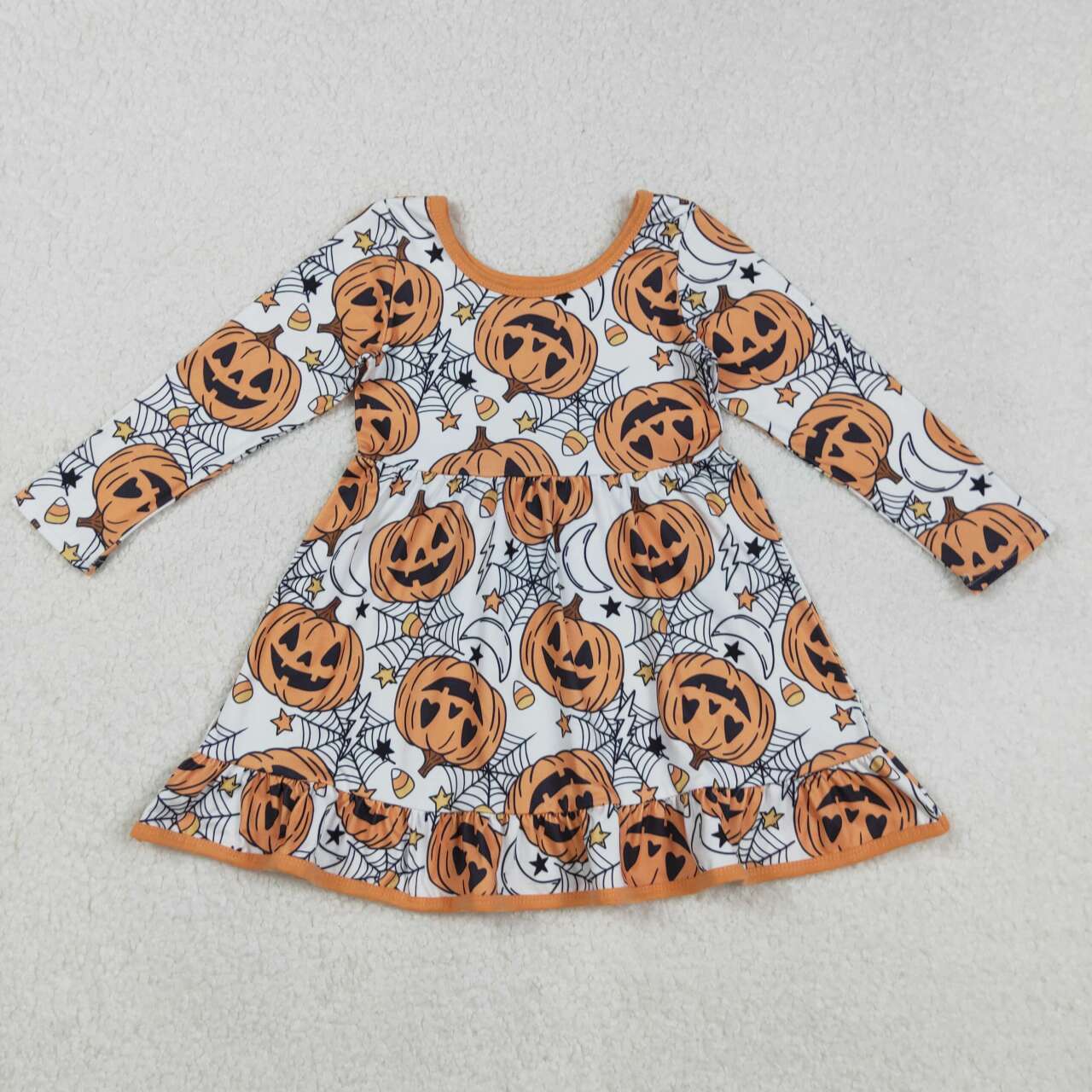Toddle girls Halloween pumpkin long sleeve dress